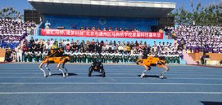 凌天攜帶四足機器狗、偵檢無人機等高精尖裝備走進校園，助力北京通州市馬駒橋?qū)W校首屆科技嘉年華