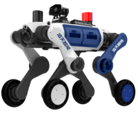 治安巡邏輪足機器狗（輪足，集成一體式遙控器+對講照明+警示燈+自主跟隨）